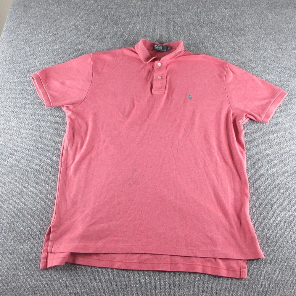 Polo Ralph Lauren Polo Shirt Mens L Red Short Sleeve Cotton Pony‎ Logo Casual